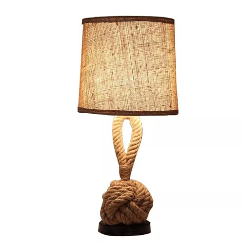LGDEERCO Vintage Hanfseil Tischlampe Schlafzimmer Stoff Nachttischlampe Industrieller Landhausstil Schreibtischlampe Handgewebt Für Wohnzimmer Arbeitszimmer Büro Warme Atmosphäre Dekoration LGDEERCO Vintage Hanfseil Tischlampe Schlafzimmer Stoff Nachttischlampe Industrieller Landhausstil Schreibtischlampe Handgewebt Für Wohnzimmer Arbeitszimmer Büro Warme Atmosphäre Dekoration von LGDEERCO