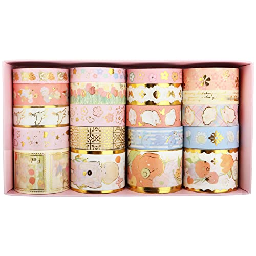 LGEGE 20 Rollen Floral Garden Washi Tape Set 10/15/30mm Breit Blumen Schmetterling Kid Swing Muster Japanisches Abdeckband Dekor für Scrapbook, Bullet Journal, Geschenkverpackung (2m) von LGEGE