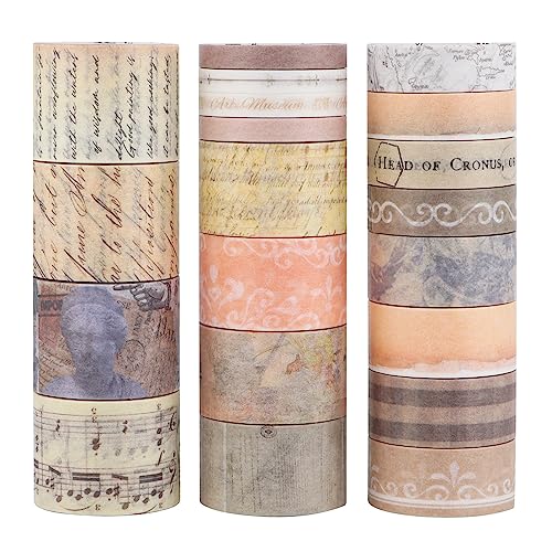 LGEGE 20 Rollen Paean of Art Washi Tape Set, 5/10/15/20/25 mm breit, Musik Partitur, Artikel Muster, Japanisches Masking Tape Dekor für Scrapbook,Bullet Journal,Geschenkverpackungen (4m) von LGEGE