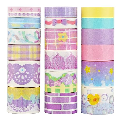 LGEGE 20 Rollen Sternenhimmel Washi Tape Set, 5/10/15/20/25 mm breit, Japanisches Masking Tape Dekor für Scrapbook,Bullet Journal,Geschenkverpackungen,DIY Craft (2m) von LGEGE