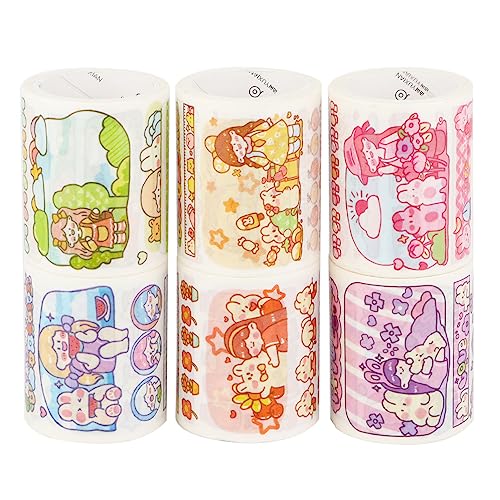 LGEGE 6 Rollen Fantasy Elements Washi Tape Set,50mm breit,Kawaii Girl's Story,Japanisches Masking Tape Dekor für Scrapbook,Bullet Journal,Geschenkverpackungen,DIY Craft (3m) von LGEGE