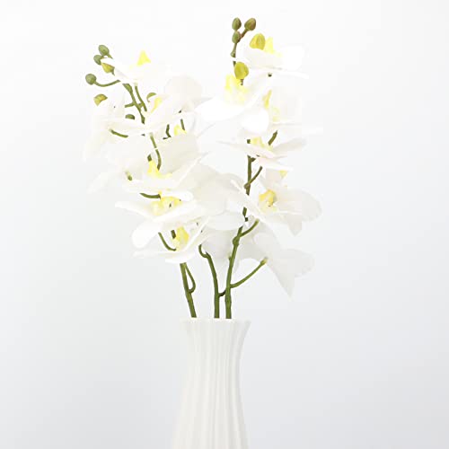 LGEGE Künstliche Blumen Phalaenopsis Orchidee 3 Stück–reinweiße künstliche Blumen Seidenstoff fühlen Sich echt an Blumen für Zuhause Küche Büro Hotel Dekoration von LGEGE