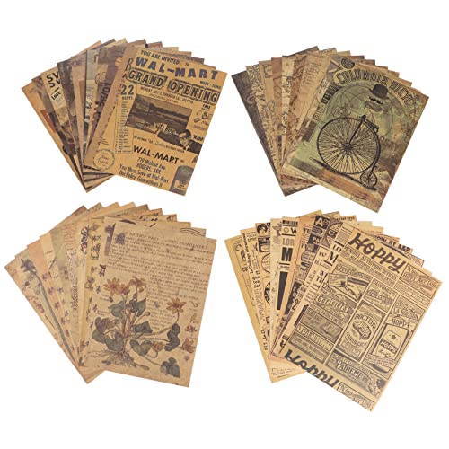 LGEGE Scrapbook Papier 40 Blätter - Künstlerisches Thema Journaling Supplies für Scrapbooking Bullet Journal Planner, Vintage Decoupage Papier Ephemera Sticker Collage Kit (14,8 x 21 cm) von LGEGE