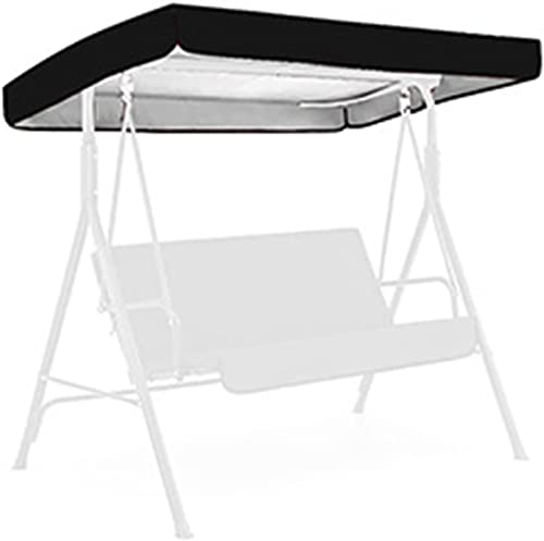 Schaukel-Überdachung, Ersatz-Oberabdeckung, Schaukel-Überdachung, Wasserdichte Ersatz-Überdachung Für Terrasse, Hof, Veranda, Schaukelabdeckung, 2/3-Sitzer ( Color : Schwarz , Size : 142x120x18/20cm ) von LGESR