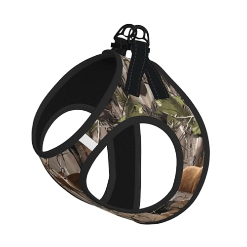 L Pet Leash Vest Hundegeschirr – kleine Größe, Wildtierjagd, Hirsch, Bär, Elch, Druck, verstellbar, für Outdoor-Reisen und Spaziergänge von LGHHGY