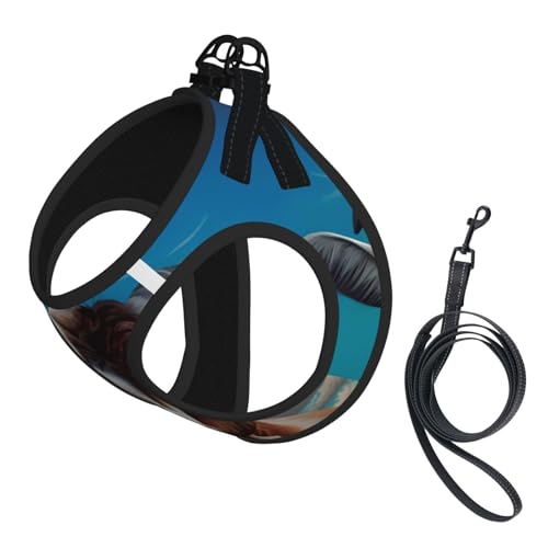 L Pet Leash Vest Hundegeschirr – kleine Größe, Ziegenmuster, verstellbar, für Outdoor-Reisen und Spaziergänge von LGHHGY