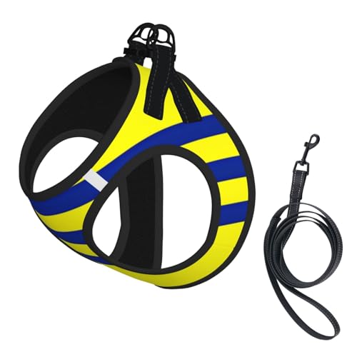 M Pet Leash Vest Hundegeschirr – kleine Größe, gelbe und blaue Streifen, verstellbar, für Outdoor-Reisen und Spaziergänge von LGHHGY