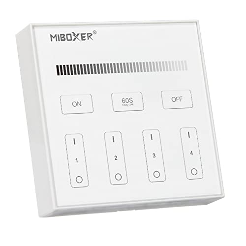 LGIDTECH B1 4-Zonen-Helligkeits-Panel-Fernbedienung, funktioniert mit einfarbigen LED-Lichtstreifen, Controller wie FUT036, FUT036S, FUT036M, FUT036W von LGIDTECH