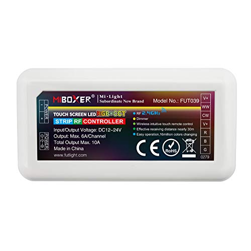 LGIDTECH FUT039 Miboxer RGB+CCT LED-Lichtstreifen 2,4 GHz RF Wireless 4-Zonen Controller Empfänger, DMX512 kompatibel über FUTD01.Unterstützt Smartphone-App-Steuerung über Gateway(ausgeschlossen) von LGIDTECH