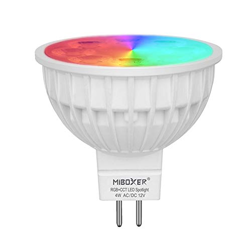 LGIDTECH FUT104 Miboxer 4 W MR16 Led 2,4 GHz Birne Spotlight GU5.3 Sockel AC/DC 12 V RGB + CCT Farbe und Temperatur veränderbar Dimmbar, Controller und Hub sind separat erhältlich von LGIDTECH