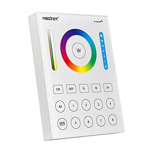 LGIDTECH B8 kabelloser 2,4 GHz 8-Zonen RGB+CCT Wandmontierter Smart RF Panel Controller betrieben durch AAA Batterien für LED Leuchtmittel, Downlight, Flutlicht, Controller von LGIDTECH