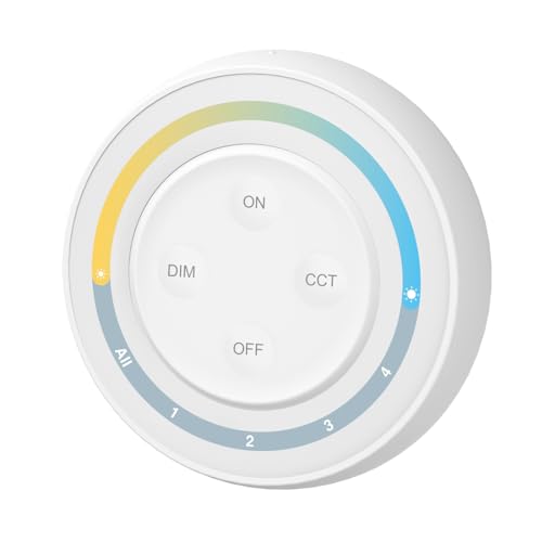 LGIDTECH S1W+ Miboxer CCT 4-Zonen Sunrise Fernbedienung, kompatibel mit Milight/Miboxer Single Color & Dual White Series LED-Lampe, Streifen-Controller von LGIDTECH