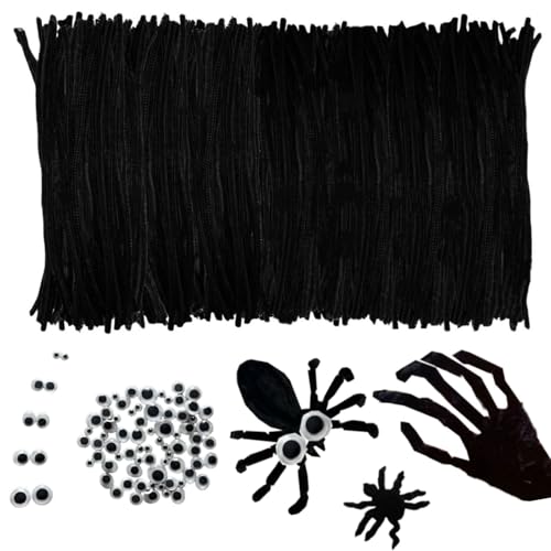 LGIFUTMAX 450 Stück 300 Pfeifenputzer zum Basteln Schwarz Pfeifenreiniger Chenilledraht 30cm,150 Selbstklebende Wackelaugen,Pipe Cleaner für DIY Projekte und Basteldeko für Kinder LGIFUTMAX 450 Stück 300 Pfeifenputzer zum Basteln Schwarz Pfeifenreiniger Chenilledraht 30cm,150 Selbstklebende Wackelaugen,Pipe Cleaner für DIY Projekte und Basteldeko für Kinder von LGIFUTMAX