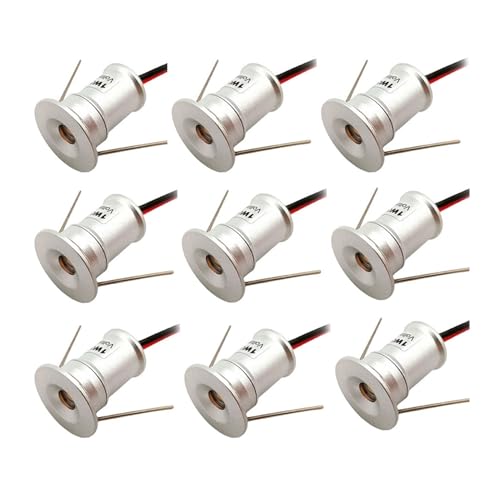 LGJEGD 12 V DC dimmbare LED-Einbau-Mini-Downlights Strahler for Schrank-Akzentbeleuchtung, 9er-Pack (RGB,30 Degrees) von LGJEGD