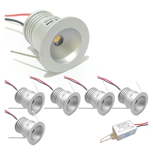 LGJEGD 25mm 12v Einbau-LED-Licht 1W IP65 Spot Birne Beleuchtung Kit Outdoor Deckenbeleuchtung (Cool White,30 Degrees) von LGJEGD