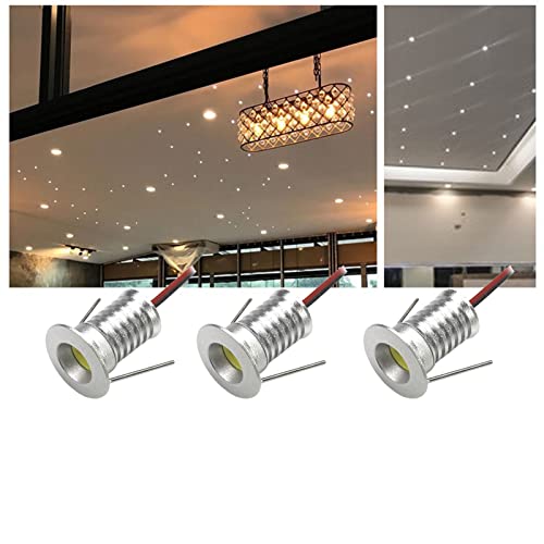 LGJEGD Dimmbare 1W LED 13mm Mini Puck Lights Einbaustrahler, Home Küche Decke Spot Licht Indoor DC12V (Color : Warm White 3000K, Size : 60 Degrees) von LGJEGD