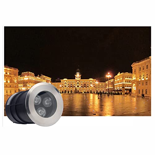 LGJEGD Einbaustrahler IP68 Teichleuchten Unterwasser 30° Abstrahlwinkel Bodenstrahler for Unterwasser, Treppen, Außendeck Color : Warm Light, Size : 75mm(3w)-24V von LGJEGD