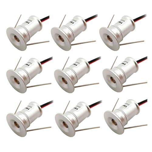 LGJEGD LED-Mini-Downlight-Einbaustrahler, 12 V DC, dimmbar, for Schrank-Akzentbeleuchtung, 9 Stück (Cool White 6000K,30 Degrees) von LGJEGD