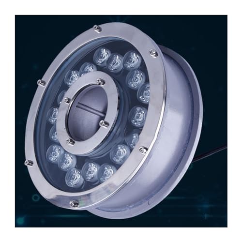 LGJEGD LED Springbrunnen Licht Unterwasser Ring Licht IP68 Wasserdicht Geeignet for Brunnen, Schwimmbäder und Seen (Color : Warm white, Size : 18w-12v) von LGJEGD