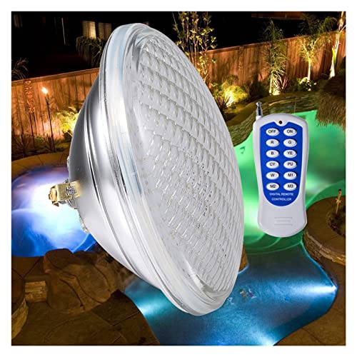 LGJEGD LED-Unterwasser-Dickglas 12V Steuerung IP68 Wasserdicht SMD2835 Bunte Par56 Pool-Einbettungsleuchte Lichtquelle (Color : Rgb+remote, Size : 12w) von LGJEGD