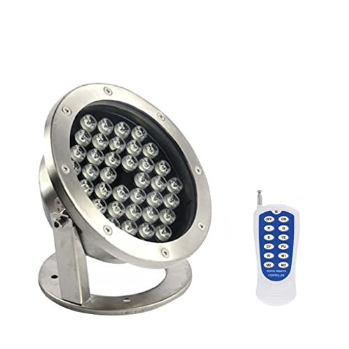 LGJEGD Led Spot Lichter Unterwasser Lichter 12v/24V 36w Edelstahl IP68 Wasserdicht Brunnen Lichter Landschaft Licht (Color : RGB+Remote Control, Size : 12v) von LGJEGD