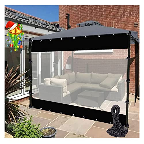 LGJEGD Outdoorvorhänge LKW Plane meterware Garten Windschutzscheibe 0,5mm dick mit Ösen und Bungee Balls (Color : Clear, Size : 7.22x8.2'/2.2x2.5m) von LGJEGD