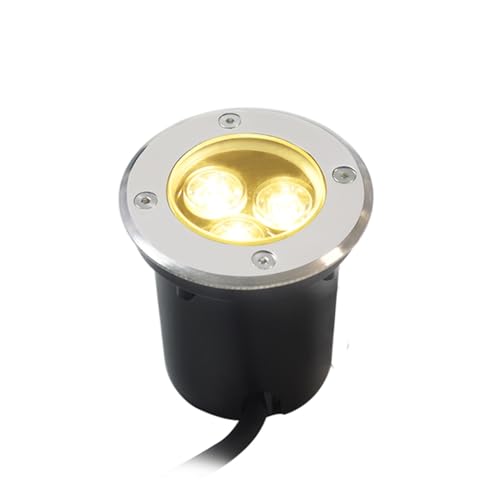 LGJEGD Unterwasserleuchten for Teiche, eingebettete Niederspannungs-Untergrundleuchte aus Edelstahl mit 3 W und IP68 (Warm White Light,12v) von LGJEGD