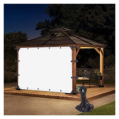 LGJEGD Weiße Plane wasserdicht abdeckplane wasserdicht mit Ösen und elastischer Kordel, 0,35 mm PE-Terrassenplatten, 60 Größen (Color : Clear, Size : 3.28x6.56'/1x2m) von LGJEGD