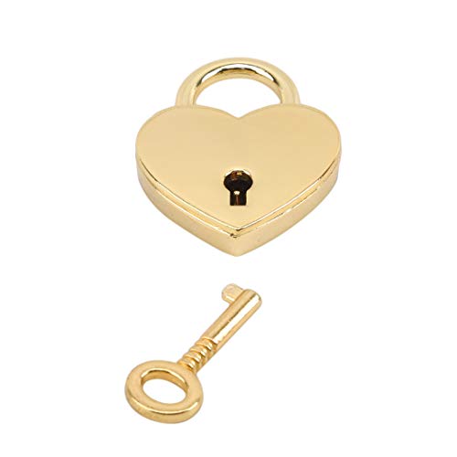 LGJJJ Mini Heart Form Vorhängeschloss mit Schlüssel Liebes-Schloss für Kasten Gepäck Handtasche Tagebuch Heimwerker Hardware,Golden von LGJJJ