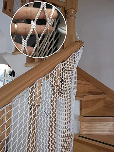 Treppenschutz-Fallschutznetz für Kinder/Katze, 1×3m Absturzsicherungsnetz for Kinder, Sicherheitstreppenschienennetz, Terrassenbalkonzaun Kinderschutznetz, Treppenhausdekorationsseilnetz, Anpassbar ( von LGLFDJ