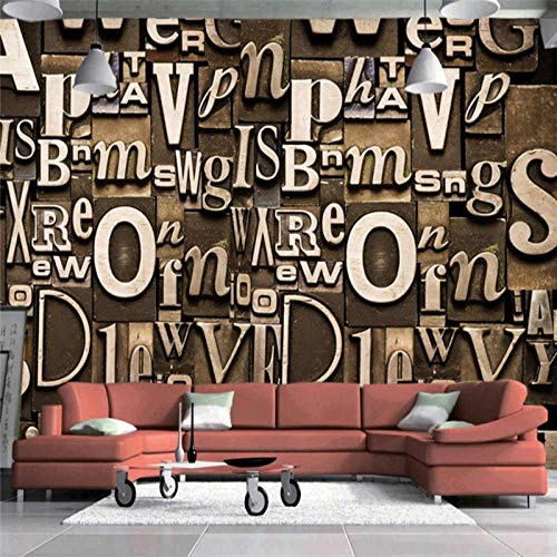 3D Tapeten Englisches Alphabet 3D Foto Tapeten Tv Hintergrund Schlafzimmer Wohnzimmer Wandbild Tapete,400 * 280Cm von LGLZKA