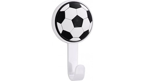 SIRO Kleiderhaken selbstklebend Trebur, Selbstklebend, Kinder, Fußball, Kunststoff - Softmaterial weiß weiß-schwarz, 77 mm x 21 mm x 42 mm, LA Selbstklebend mm, H199/A4RU2K von SIRO