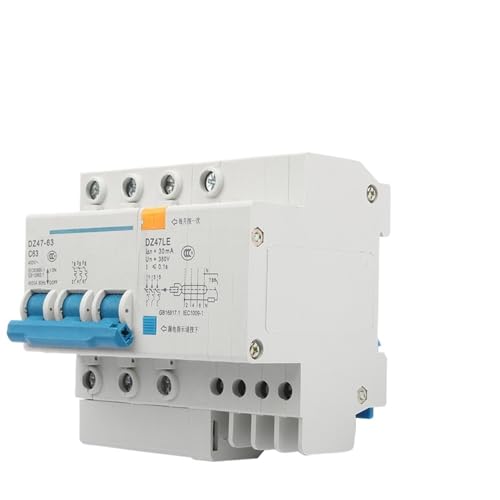 LGOWSSENV Fehlerstromschutzschalter DZ47LE-63 3P+N 10A 16A 20A 32A 400V~ 40A 50A 63A 50/60Hz Überstromleckschutz RCBO(6A) von LGOWSSENV