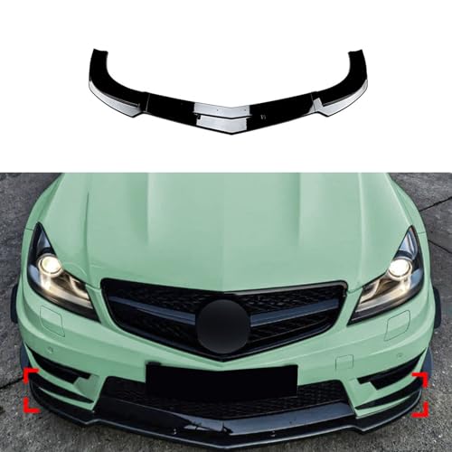 LGPBHSH Auto Frontspoiler, Stoßfänger Lippe Auto Frontstoßstange Canard Lip Splitter, Kompatibel mit Benz C-Class W204 S204 Late C63 AMG 2011-14,A Glossy Black von LGPBHSH