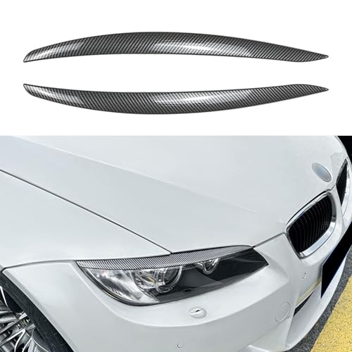 LGPBHSH Kompatibel mit BMW 3 Series E90 M3 E92 E93, 1 Paar Scheinwerfer Augenlid Augenbrauenabdeckung Scheinwerfer Augenbrauen Augenlider Dekorative, B Carbon Fiber Look von LGPBHSH