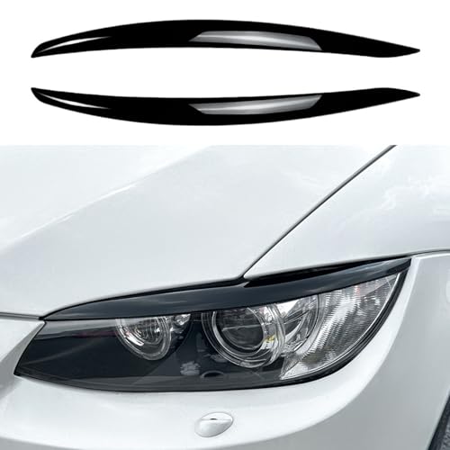 LGPBHSH Kompatibel mit BMW 3 Series E90 M3 E92 E93, 1 Paar Scheinwerfer Augenlid Augenbrauenabdeckung Scheinwerfer Augenbrauen Augenlider Dekorative,A Gloss Black von LGPBHSH