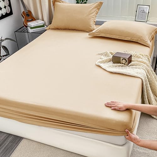 LGQLYH Matratzenschoner 135/140/160/180x200cm Spannleintuch Atmungsaktiv Bettlaken Boxspringbett Weiches Spannbetttücher Spannbettlaken Waschbar Fitted Sheet für Matratzen bis30 cm(150x190cm,C) von LGQLYH