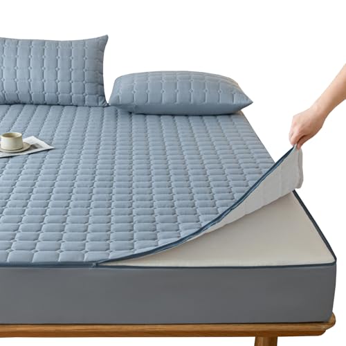 Matratzenbezug 130x200cm mit Reißverschluss Matratzenschoner Encasing Weiche Anpassbare Matratzenüberzug Topper bis 5-40cm Gesteppt Matratzenauflage Waschbarer Bettlaken Spannbetttuch(105X200+22cm,Gb) Matratzenbezug 130x200cm mit Reißverschluss Matratzenschoner Encasing Weiche Anpassbare Matratzenüberzug Topper bis 5-40cm Gesteppt Matratzenauflage Waschbarer Bettlaken Spannbetttuch(105X200+22cm,Gb) von LGQLYH