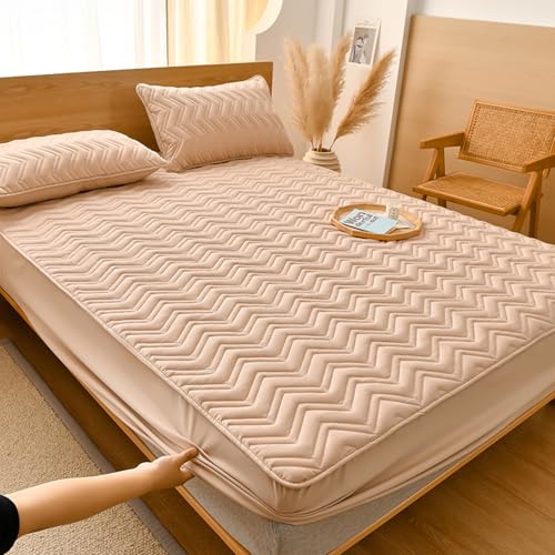Matratzenschoner Topper Grau Weiche Gesteppt Matratzenbezug 130/140/160/170x190 Matratzenauflage bis 30cm Höhe mit Gummizug Topperbezug Waschbar Atmungsaktiv Spannmatratzenauflage (110x190+30cm,Camel Matratzenschoner Topper Grau Weiche Gesteppt Matratzenbezug 130/140/160/170x190 Matratzenauflage bis 30cm Höhe mit Gummizug Topperbezug Waschbar Atmungsaktiv Spannmatratzenauflage (110x190+30cm,Camel von LGQLYH