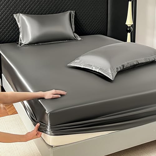 Spannbettlaken 90/140/160/180/200x200cm Matratzenbezug Atmungsaktiv Waschbar Spannleintuch Weiches Spannbetttücher Laken Bettlaken Boxspringbett Matratzenbezug Matratzenhöhe bis 30cm(153x203cm,Ga) von LGQLYH