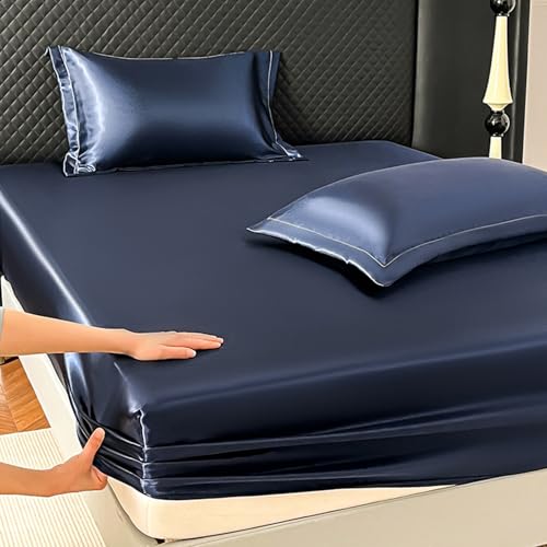 Spannbettlaken 90/140/160/180/200x200cm Matratzenbezug Atmungsaktiv Waschbar Spannleintuch Weiches Spannbetttücher Laken Bettlaken Boxspringbett Matratzenbezug Matratzenhöhe bis 30cm(198x203cm,N) von LGQLYH