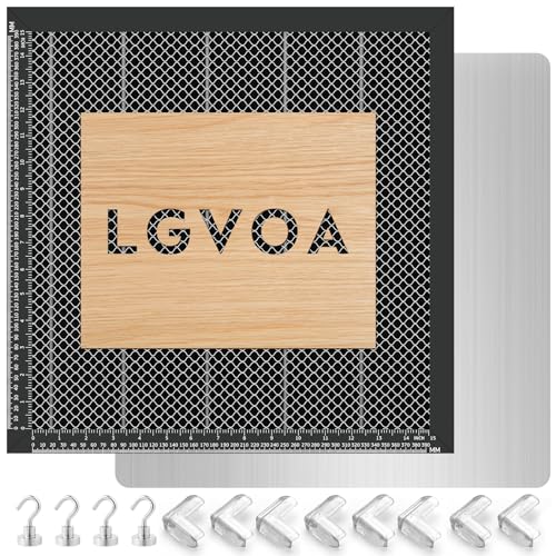 LGVOA Laser Honeycomb Wabentisch, 440x440x22mm(17.32"*17.32"*0.86") Arbeitstisch für Laser Cutter, CO2 Gravierer, Laserschutzmatte für Lasergravierer, Wabenplatte mit Aluminiumplatte von LGVOA