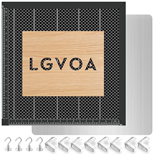 LGVOA Laser Honeycomb Wabentisch, 500x500x22mm(19.68"*19.68"*0.86") Arbeitstisch für Laser Cutter, CO2 Gravierer, Laserschutzmatte für Lasergravierer, Wabenplatte mit Aluminiumplatte von LGVOA