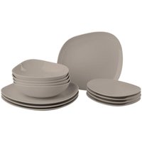 Lgvshopping - Servizio di piatti tortora 27x24x22 cm translates to German as: Teller-Service taupe 27x24x22 cm von LGVSHOPPING