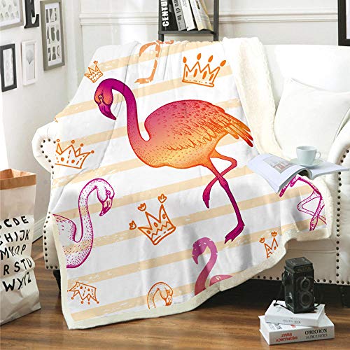 Decke Überwurf Flamingo, 130 x 150 cm, Kinder für Erwachsene, weich, bequem, flauschig, Plüschdecke von LGVXSRTYU