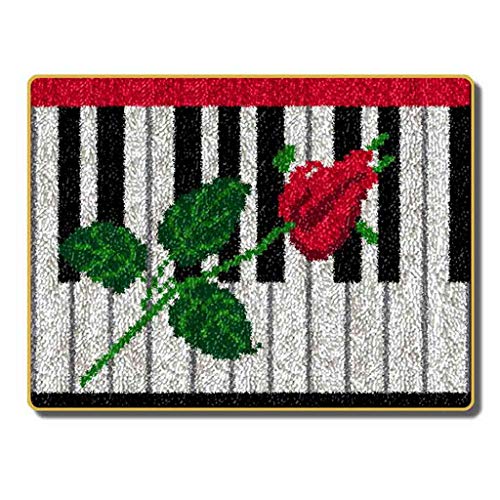 DIY Handarbeit Knüpfteppich Für Kinder Und Erwachsene Zum Selber Knüpfen Teppich Latch Hook Kit Child Rug Animal,Roses,52 * 38cm/20 * 15 in von LGWG