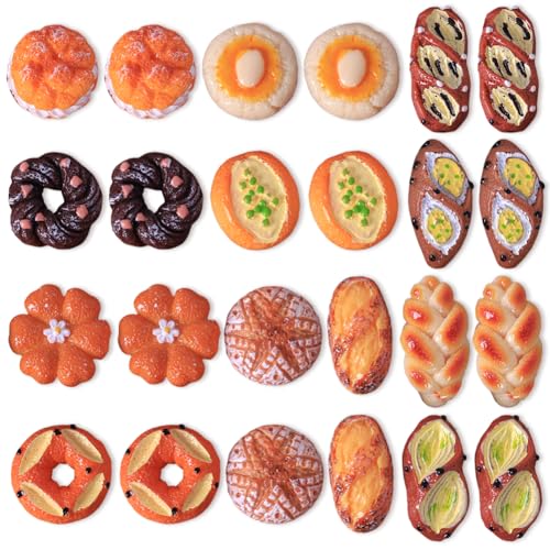 24Stück Harz Magnete für Kühlschrankmagnet, 3D-Brot Lebensmittelharz, Dekorative Kühlschrankmagnete, niedliche Brot Dekoration, Magnettafel, Whiteboard, Pinnwand, Kühlschrank, Büro, Küche von LGWJHCY