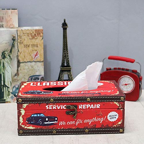 LGYKMU Vintage Tissue-Box Kosmetik-Aufbewahrungsbehälter Geeignet Taschentuch Spender Für Das Büro Zu Hause Auto Hotelgast Häuser Dekoration,Retro 001 von LGYKMU