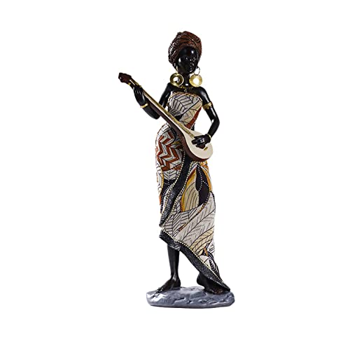 LGYKUMEG Afrikanische Frau Deko Figur,Afrikanische Kunst Trommel Figur,Musiker Aussehen Statue Deko Ornamente, Für Zur Dekoration Ihres Wohnzimmers Dekoration Kunst Handwerk,B,12 * 30cm von LGYKUMEG