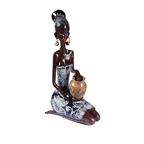 LGYKUMEG Afrikanische Skulptur, Afrikanische Frauen Figur Afrika,Deko Figur Kunst Handwerk, Zuhause Dekorative Schwarze Figuren Kreative Handwerk Puppen Ornamente,A,13 * 8 * 23.5cm von LGYKUMEG